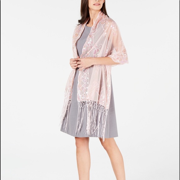 I.N.C International Concepts Sequined Fringe Wrap - Picture 1 of 4